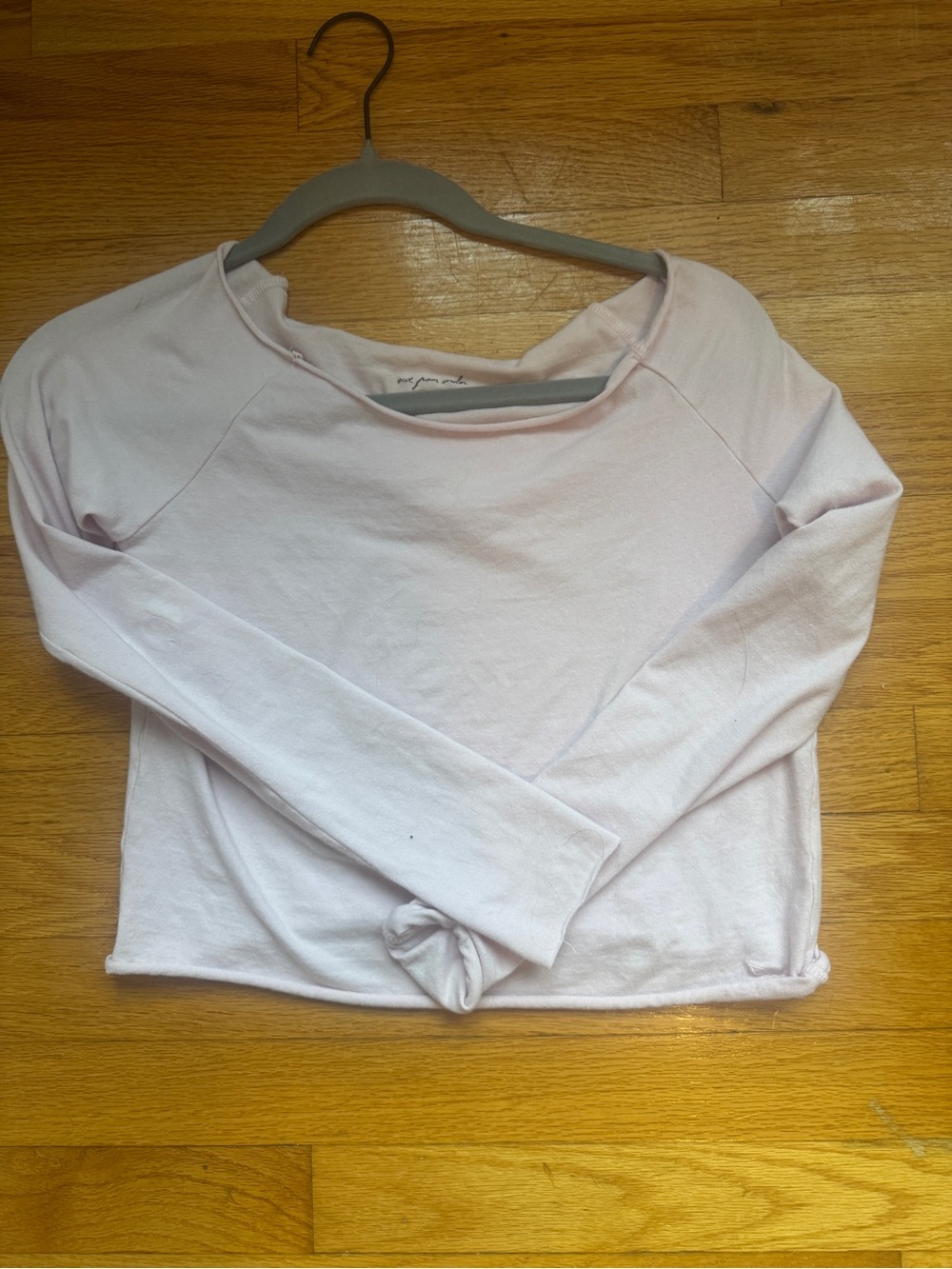 Urban outfitters Light Pink Long Sleeve Cropped Top